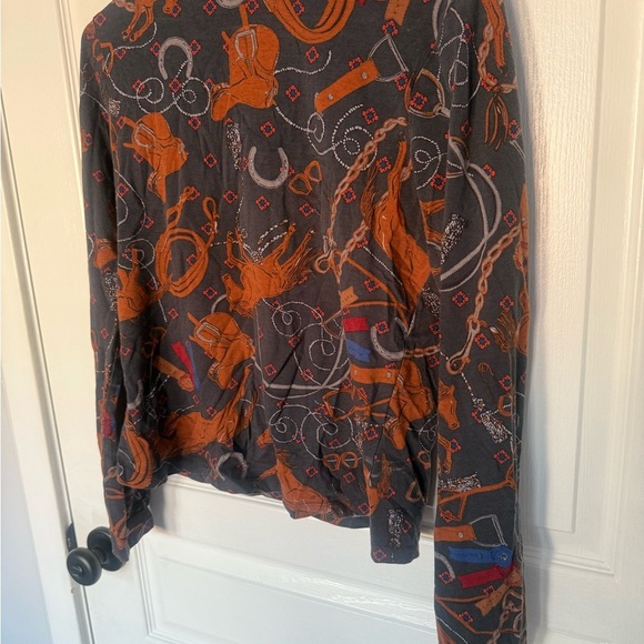 Anthropologie Adventurer Horses Mock Neck Top - Picture 3 of 10
